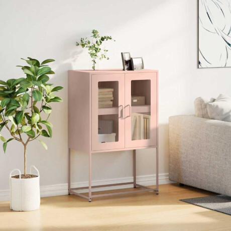 vidaXL Hoge kast 68x39x107 cm staal roze afbeelding3 - 1
