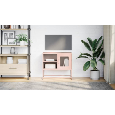 vidaXL Tv-meubel 68x39x60,5 cm staal roze afbeelding3 - 1