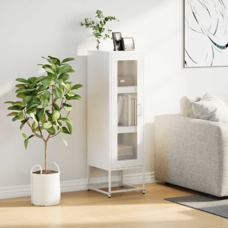 vidaXL Hoge kast 36x39x123 cm koudgewalst staal wit afbeelding3 - 1