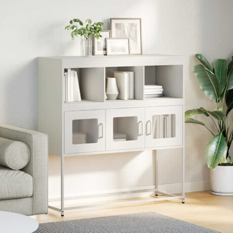 vidaXL Dressoir 100,5x39x107 cm koudgewalst staal wit afbeelding3 - 1