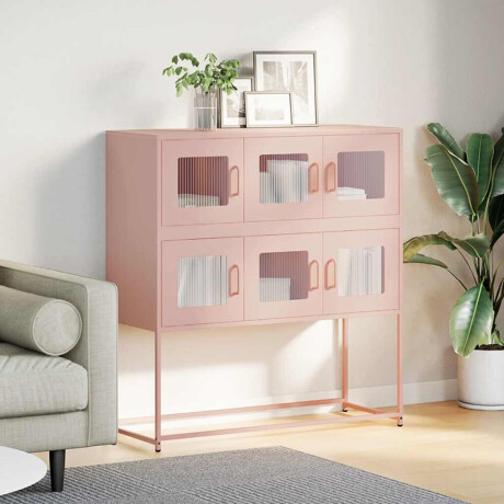 vidaXL Dressoir 100,5x39x107 cm koudgewalst staal roze afbeelding3 - 1