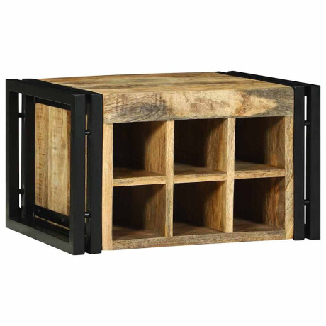 vidaXL Wijnrek Bruin en zwart 46 x 35 x 27.5 cm Massief mangohout afbeelding3 - 1