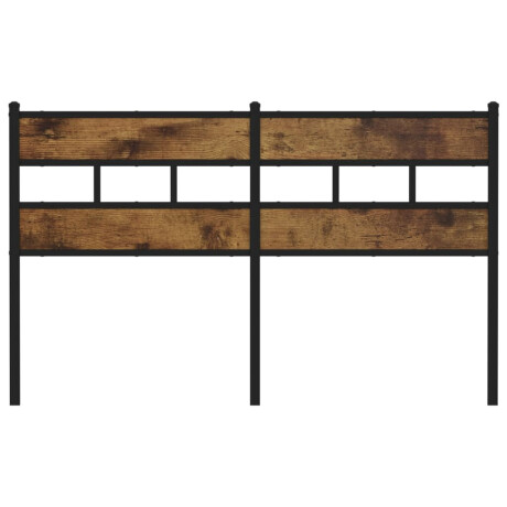 vidaXL Hoofdbord 160 cm ijzer en bewerkt hout gerookt eikenkleurig afbeelding3 - 1
