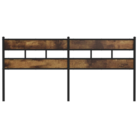 vidaXL Hoofdbord 180 cm ijzer en bewerkt hout gerookt eikenkleurig afbeelding3 - 1