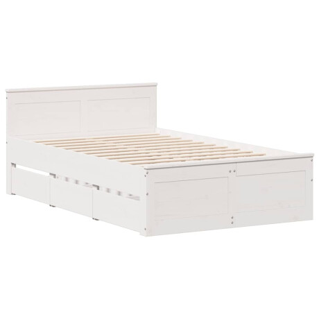 vidaXL Bedframe zonder matras met hoofdbord grenenhout wit 120x190 cm afbeelding3 - 1