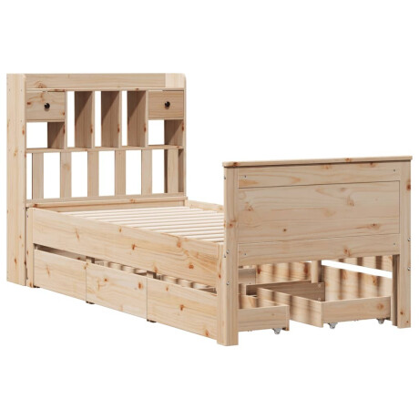 vidaXL Bed met boekenkast zonder matras massief grenenhout 90x190 cm afbeelding3 - 1