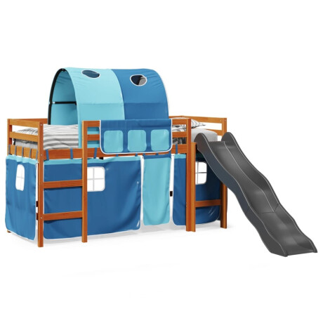 vidaXL Kinderhoogslaper met tunnel 80x200 cm massief grenenhout blauw afbeelding3 - 1