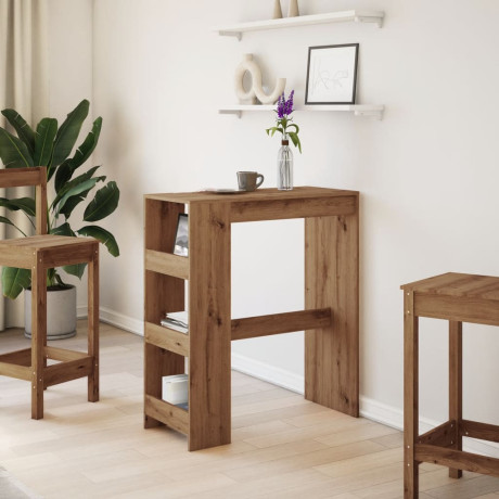 vidaXL Bartafel met rekken 90x40x103,5 cm hout artisanaal eikenkleurig afbeelding3 - 1