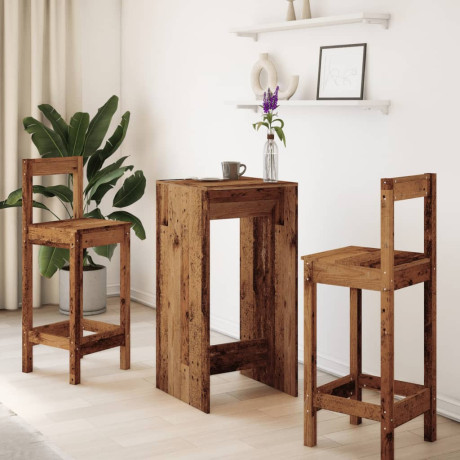 vidaXL Bartafel 51x50x103,5 cm bewerkt hout oud houtkleurig afbeelding3 - 1