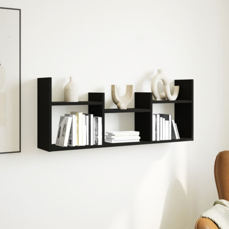 vidaXL Wandkast 100x18x40 cm bewerkt hout zwart afbeelding3 - 1
