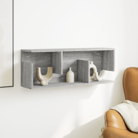 vidaXL Wandkast 80x20x30 cm bewerkt hout grijs sonoma eikenkleurig afbeelding3 - 1