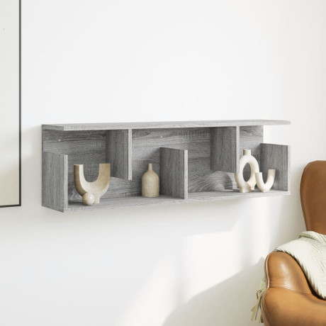 vidaXL Wandkast 100x20x30 cm bewerkt hout grijs sonoma eikenkleurig afbeelding3 - 1