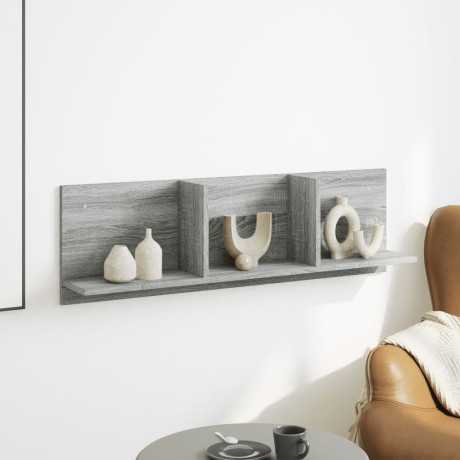 vidaXL Wandkast 100x16,5x30 cm bewerkt hout grijs sonoma eikenkleurig afbeelding3 - 1
