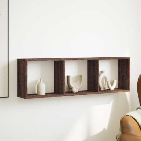 vidaXL Wandkast 100x16x30 cm bewerkt hout bruin eikenkleur afbeelding3 - 1