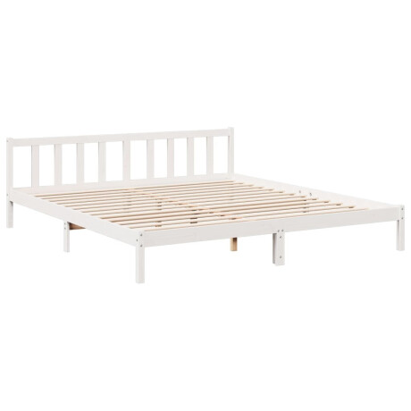 vidaXL Bedframe extra lang zonder matras grenenhout wit 200x210 cm afbeelding3 - 1