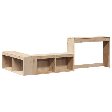 vidaXL Nachtkastje met bureau 222x122x75 cm massief grenenhout afbeelding3 - 1