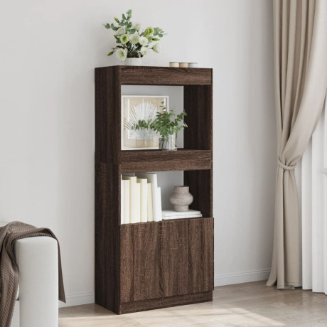 vidaXL Hoge kast 63x33x140 cm bewerkt hout bruin eikenkleurig afbeelding3 - 1