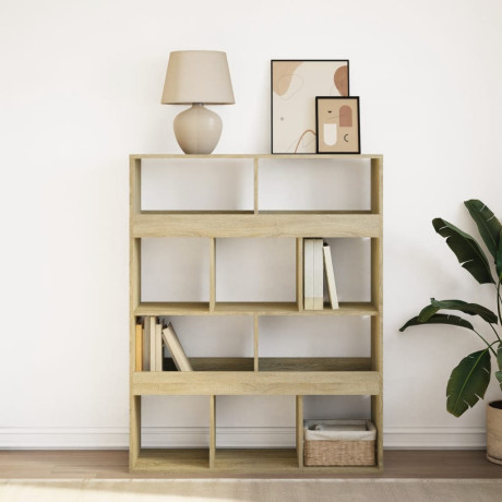vidaXL Boekenkast 100x33x125,5 cm bewerkt hout sonoma eikenkleurig afbeelding3 - 1