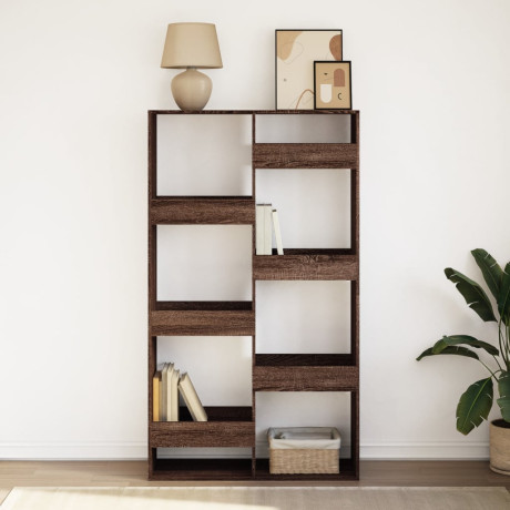 vidaXL Boekenkast 100x33x175 cm bewerkt hout bruin eikenkleurig afbeelding3 - 1