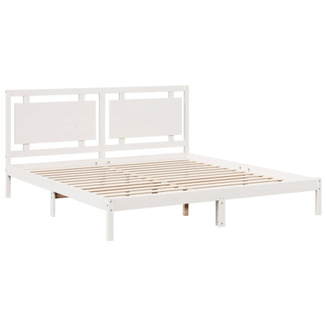 vidaXL Bedframe extra lang zonder matras massief hout wit 200x210 cm afbeelding3 - 1