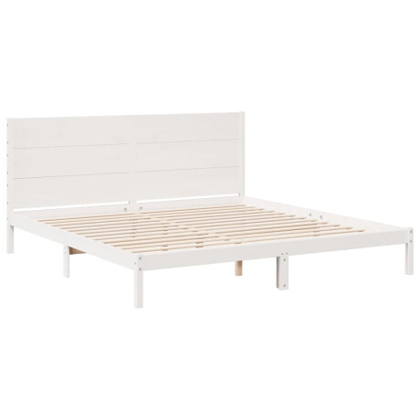 vidaXL Bedframe extra lang zonder matras massief hout wit 200x210 cm afbeelding3 - 1