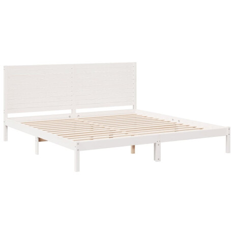 vidaXL Bedframe extra lang zonder matras massief hout wit 200x210 cm afbeelding3 - 1