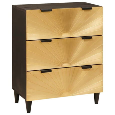 vidaXL Dressoir 2 pcs Zwart en Goud 60 x 33 x 75 cm massief mangohout afbeelding3 - 1