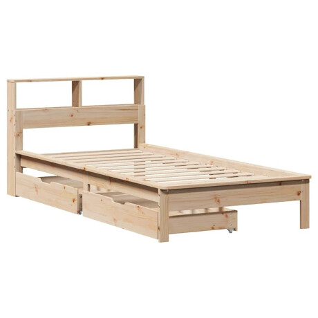 vidaXL Bed met boekenkast zonder matras massief grenenhout 75x190 cm afbeelding3 - 1