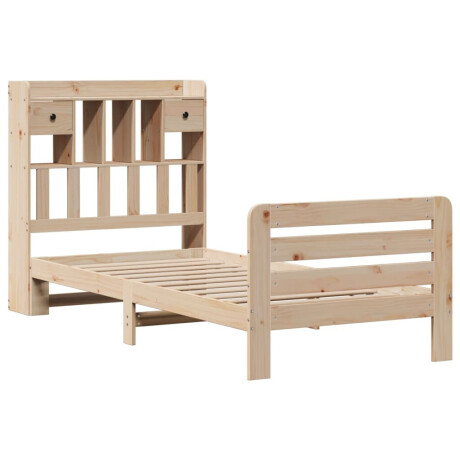 vidaXL Bed met boekenkast zonder matras massief grenenhout 90x190 cm afbeelding3 - 1