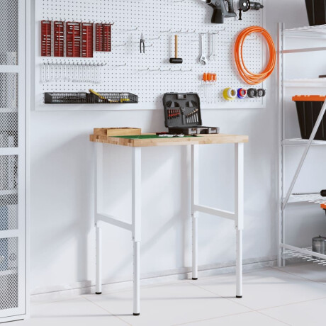 vidaXL Werkbank rechthoekig 80x60x(73-99,5) cm massief acaciahout afbeelding3 - 1
