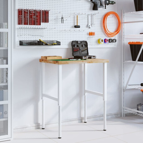 vidaXL Werkbank rechthoekig 80x60x(73-99,5) cm massief acaciahout afbeelding3 - 1