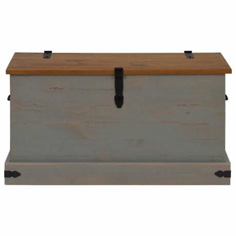 vidaXL Opbergkist HALDEN grijs 91x48x47 cm massief grenenhout afbeelding3 - 1