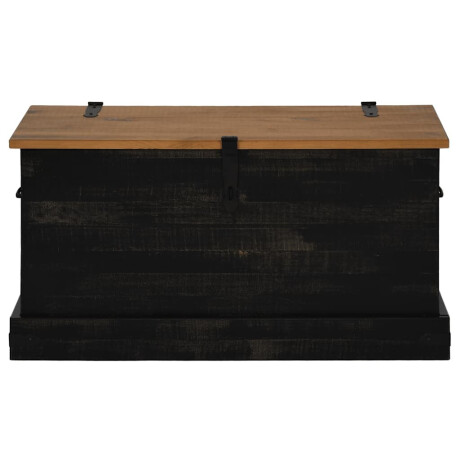 vidaXL Opbergkist HALDEN zwart 91x48x47 cm massief grenenhout afbeelding3 - 1