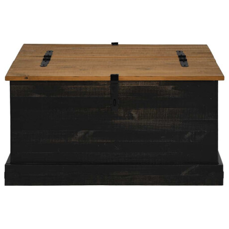 vidaXL Opbergkist HALDEN zwart 91x91x47 cm massief grenenhout afbeelding3 - 1