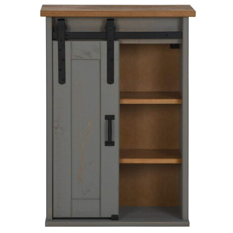 vidaXL Hangkast HALDEN met schuifdeur 49x22,5x70 cm grenenhout grijs afbeelding3 - 1