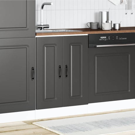 vidaXL Spoelbakonderkast Kalmar 60x46x81,5 cm bewerkt hout zwart afbeelding3 - 1