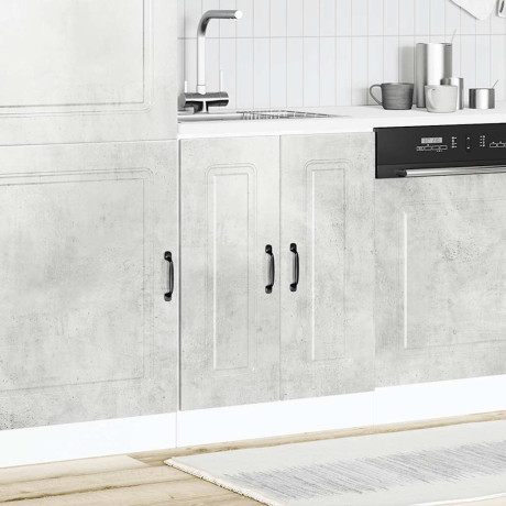 vidaXL Spoelbakonderkast Kalmar 60x46x81,5 cm bewerkt hout betongrijs afbeelding3 - 1