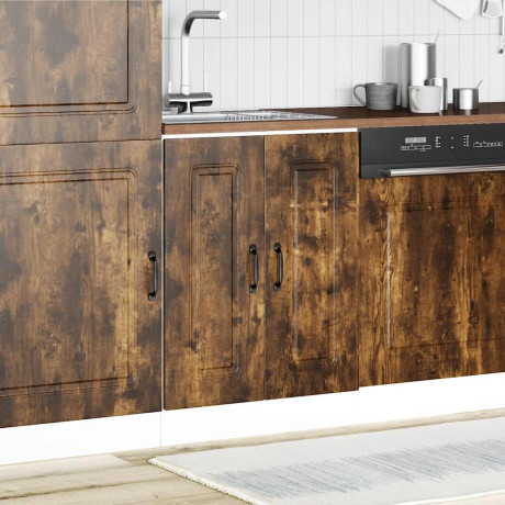 vidaXL Spoelbakonderkast Kalmar 60x46x81,5cm bewerkt hout gerookteiken afbeelding3 - 1