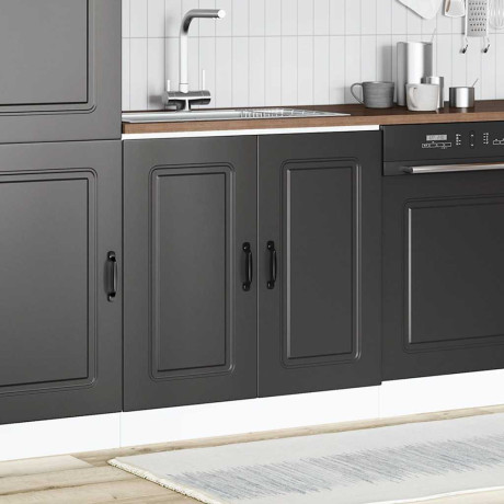 vidaXL Spoelbakonderkast Kalmar 80x46x81,5 cm bewerkt hout zwart afbeelding3 - 1