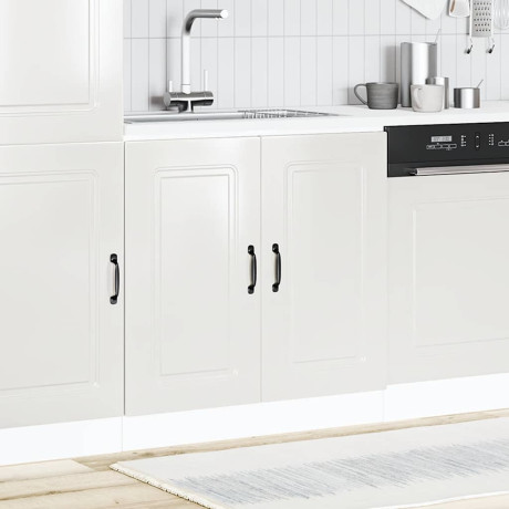 vidaXL Spoelbakonderkast Kalmar 80x46x81,5cm bewerkt hout hoogglanswit afbeelding3 - 1