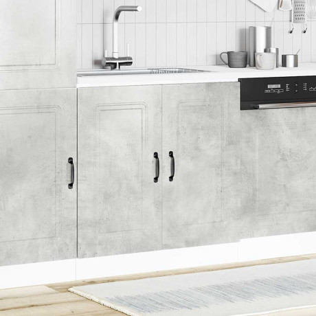 vidaXL Spoelbakonderkast Kalmar 80x46x81,5 cm bewerkt hout betongrijs afbeelding3 - 1