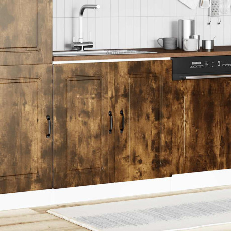 vidaXL Spoelbakonderkast Kalmar 80x46x81,5cm bewerkt hout gerookteiken afbeelding3 - 1
