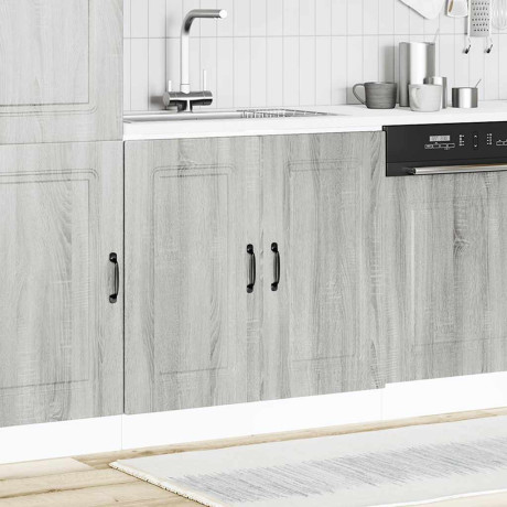 vidaXL Spoelbakonderkast Kalmar 80x46x81,5cm bewerkt hout grijs sonoma afbeelding3 - 1