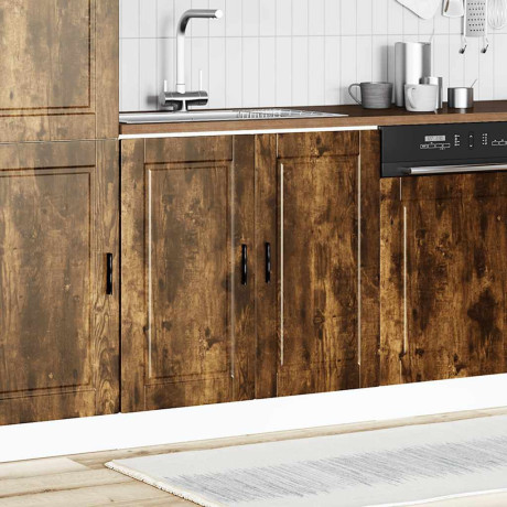 vidaXL Spoelbakonderkast Porto 80x46x81,5cm bewerkt hout gerookt eiken afbeelding3 - 1