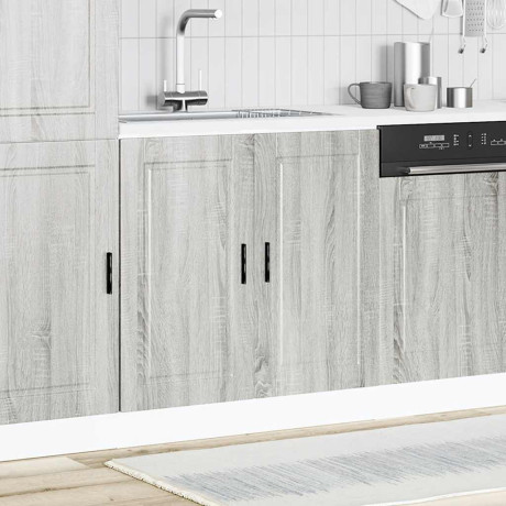 vidaXL Spoelbakonderkast Porto 80x46x81,5 cm bewerkt hout grijs sonoma afbeelding3 - 1
