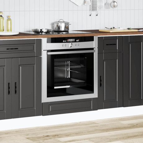 vidaXL Ovenkast "Porto" bewerkt hout zwart afbeelding3 - 1