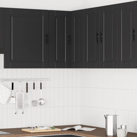 vidaXL Keuken hoekkast "Porto" bewerkt hout zwart afbeelding3 - 1