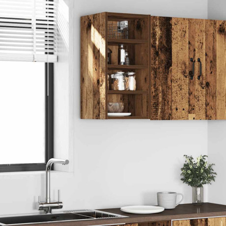 vidaXL Bovenkast Riga 30x29,5x60 cm bewerkt hout oud houtkleurig afbeelding3 - 1