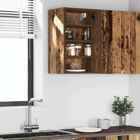 vidaXL Bovenkast Riga 40x29,5x60 cm bewerkt hout oud houtkleurig afbeelding3 - 1