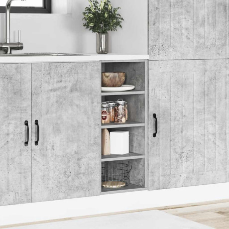 vidaXL Onderkast Riga 30x44,5x81,5 cm bewerkt hout betongrijs afbeelding3 - 1